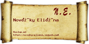 Nováky Eliána névjegykártya
